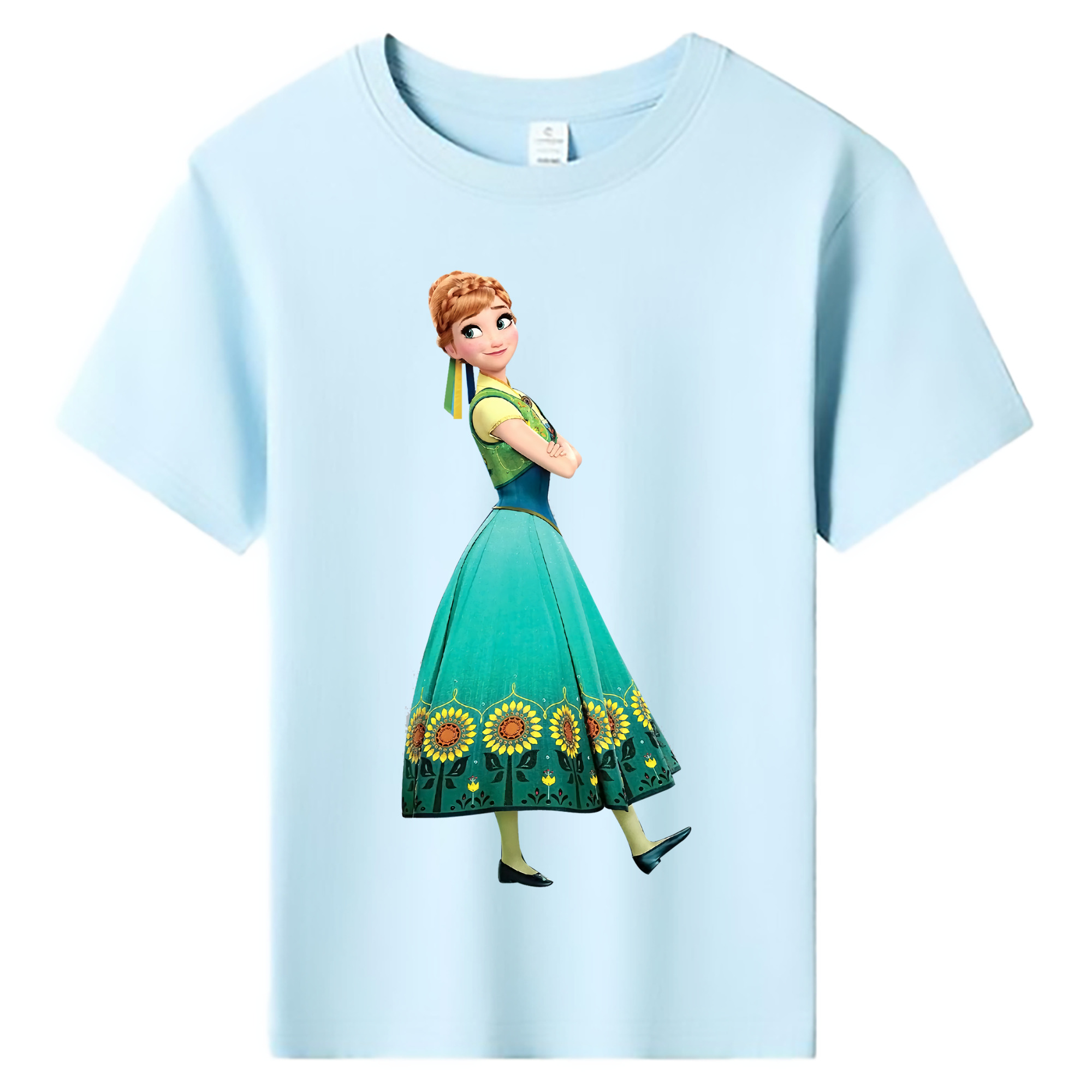 （画像用） アナと雪の女王 アンナ エルサ Frozen Anna Elsa 綿100％キッズTシャツ（フロントプリント）